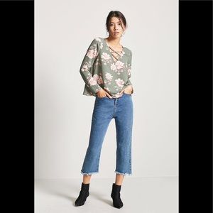 Sage Caged Floral Top